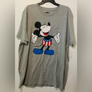 Disney Mickey Mouse Men's Size 2XL (50-52) T-Shirt Grey Short Sleeve